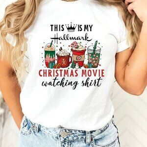Hallmark Christmas Movie Watching Graphic T-Shirt Holiday Xmas Tee 78